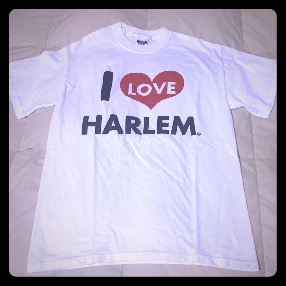 I Love Harlem White Tee Medium